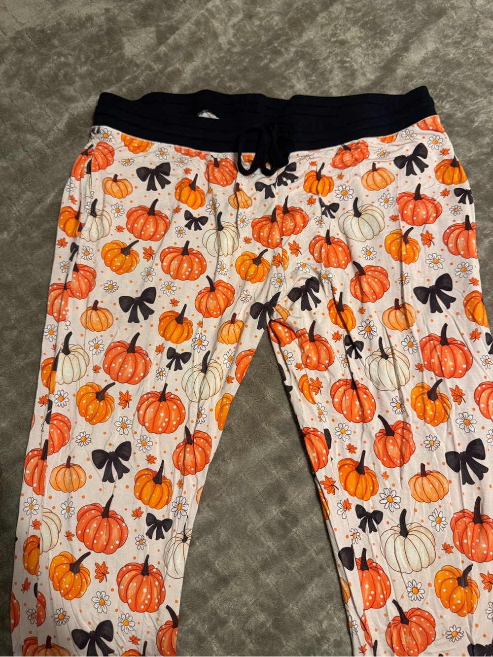 Bamboo 2x Pumpkin Print Halloween Lounge Pants